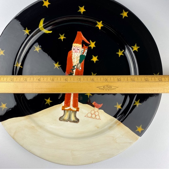 Certified International Midnight Santa 13" ceramic charger platter, Becca Barton - Picture 6 of 7